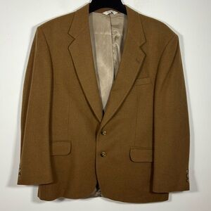 Vintage Hunt Valley Men 2 Button Blazer 100% Camel Hair Made in USA 42 Tan Brown